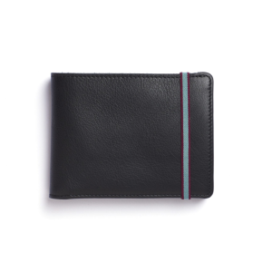 Black Minimalist Wallet With Coin Pocket