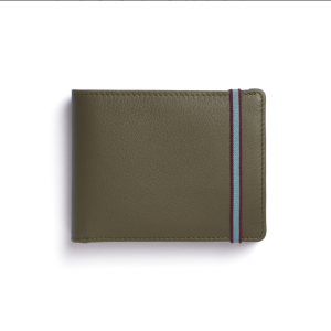Olive Minimalist Wallet With Coin Pocket