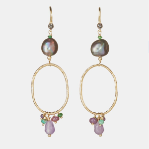 AMMA Violet Earrings Grey Pearl