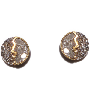 Raina Studs with Silver Resin