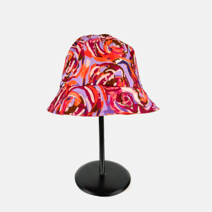 Abstract Print Rain Hat in Pink