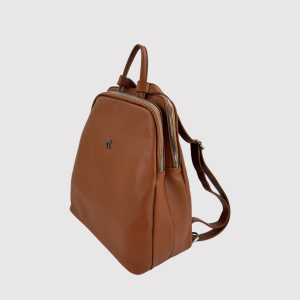 Double Zip Leather Backpack