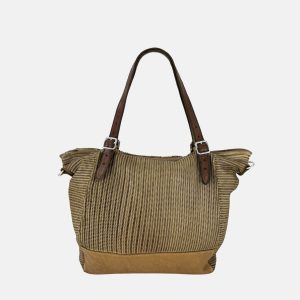 VLD PROMENADE Tote and Crossbody Bag in Biscuit Gold