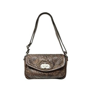 VLD ROSONE Perforated Leather Bag in Cocoa