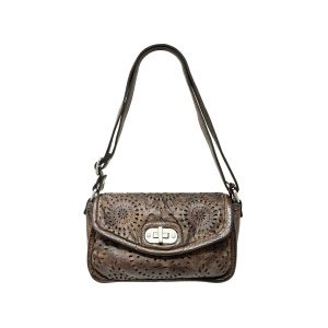 VLD ROSONE Perforated Leather Bag in Cocoa