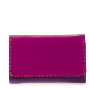 Medium Trifold with Outer Zip in Sangria