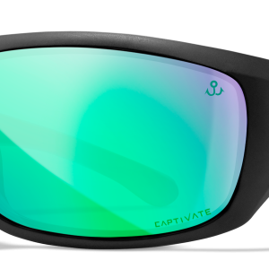 WX Omega - Matte Black | Wheeler Captivate Polarized Green Mirror